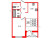 Планировка однокомнатной квартиры площадью 36.6 кв. м в новостройке ЖК "Дзета"