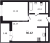 Планировка однокомнатной квартиры площадью 36.12 кв. м в новостройке ЖК "Южная Нева"
