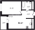 Планировка однокомнатной квартиры площадью 36.17 кв. м в новостройке ЖК "Южная Нева"