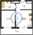 Планировка однокомнатной квартиры площадью 36.29 кв. м в новостройке ЖК "Южная Нева"