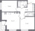 Планировка двухкомнатной квартиры площадью 61.66 кв. м в новостройке ЖК "Б15"