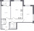 Планировка двухкомнатной квартиры площадью 61.05 кв. м в новостройке ЖК "Б15"