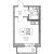 Планировка студии площадью 26.9 кв. м в новостройке ЖК "ПАРК-КВАРТАЛ Юнтолово"