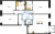 Планировка трехкомнатной квартиры площадью 105.56 кв. м в новостройке ЖК Imperial Club