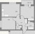 Планировка трехкомнатной квартиры площадью 58.08 кв. м в новостройке ЖК "Дом на Евграфова"