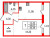 Планировка однокомнатной квартиры площадью 40.36 кв. м в новостройке ЖК "Эко-Квартал Гармония"