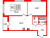 Планировка двухкомнатной квартиры площадью 65.01 кв. м в новостройке ЖК "Эко-Квартал Гармония"
