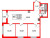 Планировка двухкомнатной квартиры площадью 68.83 кв. м в новостройке ЖК "Эко-Квартал Гармония"