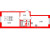 Планировка однокомнатной квартиры площадью 41.79 кв. м в новостройке ЖК "Сертолово парк"