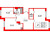 Планировка двухкомнатной квартиры площадью 64.7 кв. м в новостройке ЖК "Сертолово парк"
