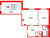 Планировка двухкомнатной квартиры площадью 67.35 кв. м в новостройке ЖК "Сертолово парк"