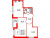 Планировка двухкомнатной квартиры площадью 54.92 кв. м в новостройке ЖК "Сертолово парк"