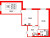 Планировка двухкомнатной квартиры площадью 67.59 кв. м в новостройке ЖК "Сертолово парк"