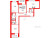 Планировка трехкомнатной квартиры площадью 69.51 кв. м в новостройке ЖК "Сертолово парк"