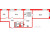 Планировка трехкомнатной квартиры площадью 73.3 кв. м в новостройке ЖК "Сертолово парк"