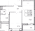Планировка однокомнатной квартиры площадью 41.23 кв. м в новостройке ЖК "Титул в Московском"