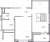 Планировка однокомнатной квартиры площадью 41.32 кв. м в новостройке ЖК "Титул в Московском"
