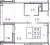 Планировка однокомнатной квартиры площадью 33.7 кв. м в новостройке ЖК "Титул в Московском"