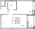 Планировка однокомнатной квартиры площадью 35.92 кв. м в новостройке ЖК "Титул в Московском"