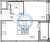 Планировка однокомнатной квартиры площадью 35.92 кв. м в новостройке ЖК "Титул в Московском"