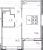 Планировка однокомнатной квартиры площадью 35.8 кв. м в новостройке ЖК "Титул в Московском"