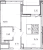 Планировка однокомнатной квартиры площадью 32.23 кв. м в новостройке ЖК "Титул в Московском"