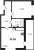 Планировка однокомнатной квартиры площадью 33.83 кв. м в новостройке ЖК "Титул в Московском"