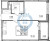 Планировка однокомнатной квартиры площадью 36.01 кв. м в новостройке ЖК "Титул в Московском"