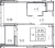 Планировка однокомнатной квартиры площадью 34.06 кв. м в новостройке ЖК "Титул в Московском"