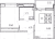 Планировка однокомнатной квартиры площадью 32.69 кв. м в новостройке ЖК "Титул в Московском"