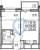 Планировка однокомнатной квартиры площадью 32.65 кв. м в новостройке ЖК "Титул в Московском"