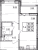 Планировка однокомнатной квартиры площадью 36.57 кв. м в новостройке ЖК "Титул в Московском"