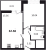 Планировка однокомнатной квартиры площадью 32.58 кв. м в новостройке ЖК "Титул в Московском"