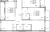 Планировка двухкомнатной квартиры площадью 60.69 кв. м в новостройке ЖК "Титул в Московском"