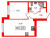 Планировка однокомнатной квартиры площадью 37.7 кв. м в новостройке ЖК "Парусная 1"