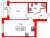 Планировка однокомнатной квартиры площадью 38.8 кв. м в новостройке ЖК "Парусная 1"