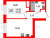 Планировка однокомнатной квартиры площадью 33.5 кв. м в новостройке ЖК "Парусная 1"