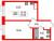 Планировка однокомнатной квартиры площадью 37.9 кв. м в новостройке ЖК "Парусная 1"