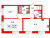 Планировка двухкомнатной квартиры площадью 59.2 кв. м в новостройке ЖК "Парусная 1"
