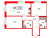 Планировка двухкомнатной квартиры площадью 60.6 кв. м в новостройке ЖК "Парусная 1"