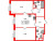 Планировка двухкомнатной квартиры площадью 64.6 кв. м в новостройке ЖК "Парусная 1"