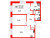 Планировка двухкомнатной квартиры площадью 61.9 кв. м в новостройке ЖК "Парусная 1"