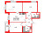 Планировка трехкомнатной квартиры площадью 75.3 кв. м в новостройке ЖК "Парусная 1"