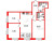 Планировка трехкомнатной квартиры площадью 75.4 кв. м в новостройке ЖК "Парусная 1"