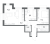 Планировка трехкомнатной квартиры площадью 57.4 кв. м в новостройке ЖК "Парусная 1"