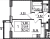 Планировка однокомнатной квартиры площадью 32.42 кв. м в новостройке ЖК "Южный форт"