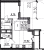 Планировка однокомнатной квартиры площадью 37.03 кв. м в новостройке ЖК "Южный форт"