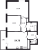 Планировка двухкомнатной квартиры площадью 54.79 кв. м в новостройке ЖК "AEROCITY 6"