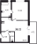 Планировка однокомнатной квартиры площадью 38.22 кв. м в новостройке ЖК Aerocity 3