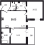 Планировка двухкомнатной квартиры площадью 50.03 кв. м в новостройке ЖК Aerocity 3